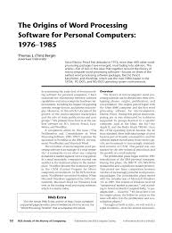 Check spelling or type a new query. Pdf The Origins Of Word Processing Software For Personal Computers 1976 1985