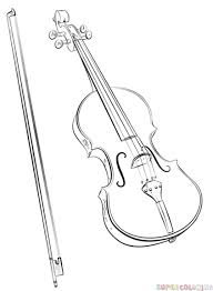 How To Draw A Violin And Bow Step By Step Drawing Tutorials Music Drawings Violin Art Violin