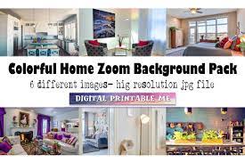 Colorful Home Zoom Background Pack 6 Digital Download Cozy Etsy Zoom Background House Colors Cozy House
