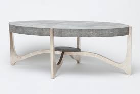 Arrival time is approximate and can vary depending on a number of external factors. Dominick Oval Faux Shagreen Coffee Table Mecox Gardens