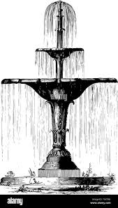 Water Fountain Is Made Out Of Iron Two Open Flower Shapes On Top Purely Decorative Vintage Line Drawing Or Engraving Illustration Stock Vector Image Art Alamy