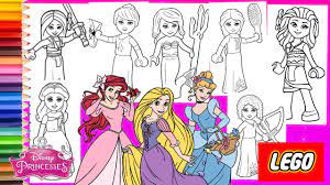Click the download button to view the full image of lego princess coloring pages free download, and download it for a computer. Coloring Disney Princess Lego Figures Ariel Cinderella Moana Rapunzel Belle Compilation Youtube