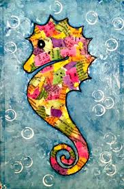Celebrate Summer Mixed Media Workshop Masterpiece Society Summer Art Projects Art Projects For Teens Seahorse Art