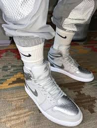 Air Jordan 1 Retro High Og Japantokyo Metallic Silver Women Shoes Sneakers Jordans Men Casual Outfit In 2020 Nike Casual Shoes Nike Shoes Women Air Jordans