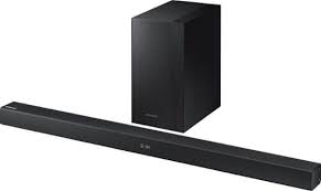 Samsung 2 1 Channel Soundbar System With 6 5 Wireless Subwoofer Black Front Zoom Sound Bar Subwoofer Tv Speakers
