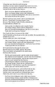 The Unicorn Shel Silverstein Silverstein Poems Reading Poems Childrens Poems