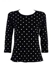 Black And White Polka Dot Shirt Womens Polka Dot Fun Ladies Tee Shirt 14 816bk C01242t70ax Ladies Tee Shirts Womens Tees Fashion Clothes Women