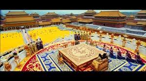 Table Overlooking Palace Filled With Flowers Golden Flower Chinese Films Flowers