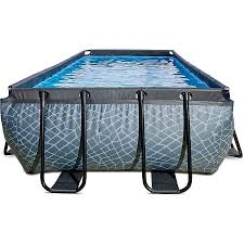 Exit Frame Pool 5 4x2 5x1m Mit Sonnendach Grau Otto In 2020 Rectangle Pool Pool Frame