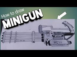 How to draw gatling gun. How To Draw Minigun Step By Step Youtube