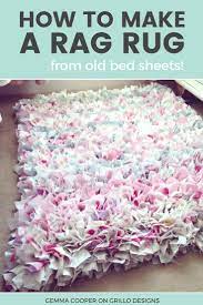 How To Make A Diy Rag Rug Using Old Bedding Rag Rug Diy Crafts Rag Rug Tutorial