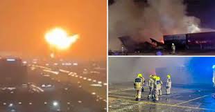 The explosion's shockwave blew out windows at beirut international airport's passenger terminal, about 9km (5 miles) a fire appears to have triggered the explosion of the ammonium nitrate in beirut. Huge Explosion Rocks Dubai As Fireball Seen Shooting Through Sky Metro News