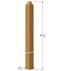Four curved balusters separate the top and bottom, adding a robust element to the display. B 400 48 3 1 2 X 47 1 2 Blank Wood Newel Post Not Pre Drilled Stairparts Connect