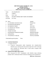 Panduan dan tips membina minit mesyuarat ringkas. Minit Mesyuarat Asrama Bil 1 2018