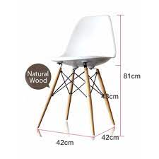 Ikea white chair with wooden legs. Cassa White Natural Wood Legs Dining Computer Office Seat Chair Kerusi Duduk Putih Ikea White Scandinavian Chair Shopee Malaysia