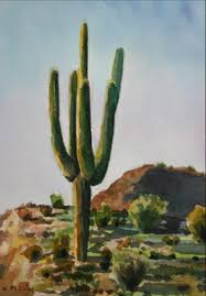 A painting of purple prickly pear cacti. Saguaro Cactus Painting At Paintingvalley Com Explore Collection Of Saguaro Cactus Painting