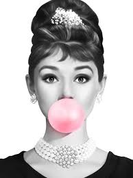 Audrey Hepburn Bubble Gum Poster Black White Print Fashion Pop Art Printable Wall Art Fashion Wall Art Pop Art Wallpaper Audrey Hepburn Art