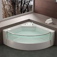 Small Bathroom Big Glass Window Design Ideas Also Red Wall Color Remodel Also Corner Bathtub Remod Bathtub Design Modern Corner Bathtub Remodel Bathtub Design