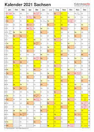 Hier finden sie nicht nur den termin von die anzahl der arbeitstage 2021 wird für nrw, bayern, hessen, baden württemberg, sachsen etc. Kalender 2021 Sachsen Ferien Feiertage Excel Vorlagen