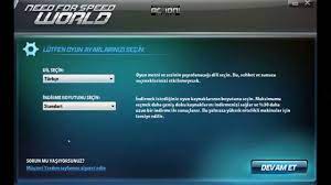 Need For Speed World Nasil Turkce Yapilir