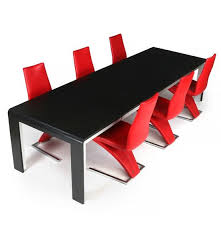 black lacquered ash and six chairs