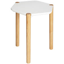 Umbra Lexy Side Table White Natural 1 240 620 Idr Liked On Polyvore Featuring Home Furniture Tabl White Wood Table Wooden Accent Table White End Tables