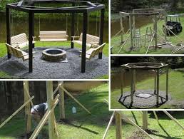 We end up removing a dead pine tree and replacing it with this. Swinging Benches Around A Fire Pit Amazing Diy Interior Home Design