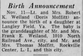 Dale Weiland Birth Announcement