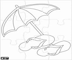 213 best shoes coloring pages for adults images coloring. Puzzle Of Sunshade And Sandals Coloring Page Printable Game