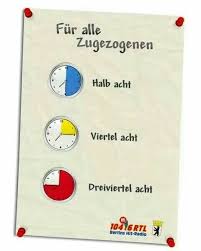 Zeit Viertel Acht Is One Quarter Of The Eighth Hour 7 15 Halb Acht Is One Half Of The Eighth Hour 7 30 Dreiv Lernen Englisch Lernen Unterrichten