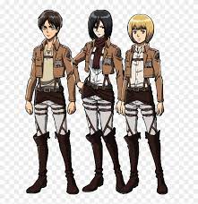 The nine titan powers were the founding titan, the armored titan, the attack titan, the beast titan, the cart titan, the colossus titan, the female titan, the jaw titan and the war hammer titan. Shingeki No Kyojin Characters Attack On Titan Characters Cosplay Hd Png Download 730x800 233624 Pngfind