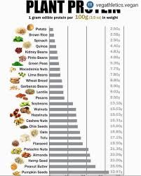Plants Have Protein Who Knew An Average Sedentary Woman Needs 46g Of Protein Per Day An Average Man Needs 56 High Protein Recipes Food Charts Vegan Nutrition