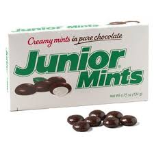 .reach for junior mints, america's favorite chocolate covered creamy mint since its introduction in today, tootsie produces more than 15 million junior mints a day, all from its original cambridge. Junior Mints Movie Theater Candy Box 3 5 Oz