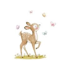 Graceful Fawn Interior Decor Children Wall Sticker Kids Decal By Aida Zamora Fawn Nursery Girls Wall Art Woodland Animal Prints