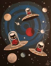 Alien Black And White Hat Riddle New El Gato Gomez Art Black Cat Art Space Cat Cat Art