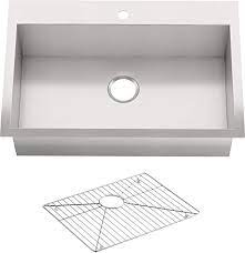 Are kohler sinks made in the usa. Kohler Vault 33 Single Bowl 18 Gauge Stainless Steel Kitchen Sink With Single Faucet Hole K 3821 1 Na Drop In Or Undermount Installation 9 Inch Bowl Single Bowl Sinks Amazon Com