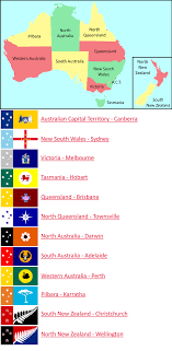 New Australian States And Flags By Doubledsimpson Australian States Australia Map South New Zealand