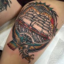 traditional ship tattoos cloak and