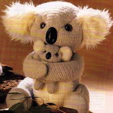 Australian Animals Koala S Mum Baby Set Of 2 Soft Toys So Cute 30 Cms Tall Mum 8 Ply Wool Crochet Pattern Pdf Instant Download Animal Knitting Patterns Australian Animals Koalas