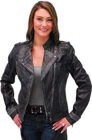 Women S Vintage Black Studded Motorcycle Jacket La28400sk Black Studded Vintage Leather Motorcycle Jacket Black Biker Jacket