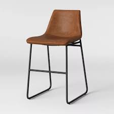 Bowden Upholstered Molded Faux Leather Counter Height Barstool Project 62 Metal Counter Stools Leather Counter Stools Counter Stools
