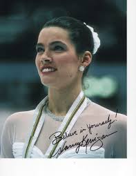 NANCY KERRIGAN SIGNED 8X10 OLYMPIC FIGURE SKATING MEDALS CEREMONY
