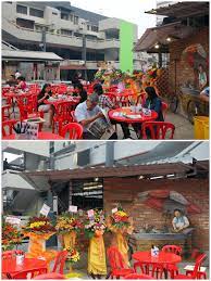 The lady counterpart sits behind this row; Eat Drink Kl Old Tricycle Charcoal Bbq Yong Tau Foo Taman Desa