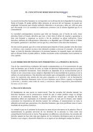 Los derechos humanos son derechos fundamentales que las personas poseen por el hecho de ser personas; El Concepto De Derechos Humanos