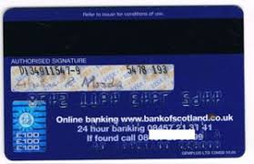 Once the card is approved, the applicant will receive a letter with the air way bill number of the shipment carrying the credit card. Bank Card Bank Of Scotland Bank Of Scotland United Kingdom Of Great Britain Northern Ireland Col Gb Vi 0052