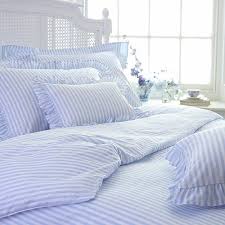 Blue Candy Stripe Bedlinen Blue Linen Bedding Blue Bedding Bed Linens Luxury