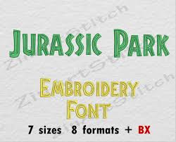 Download Jurassic Park Embroidery Font Machine Embroidery Design Instant Download Monogram Alphabet 7 Sizes 8 Formats Bx Embroidery Fonts SVG Cut Files