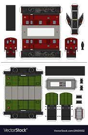 The Vector Paper Model Of A Vintage Dark Red Electric Locomotive And Green Freight Wagon Download A Free Preview Or High Q Paper Models Paper Train Paper City