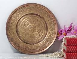 Vintage Moroccan Plate Wall Hanging Plate Decorative Brass Mediterranean Plate Oriental Home Decor Mid Middle Eastern Decor Plates On Wall Vintage Moroccan