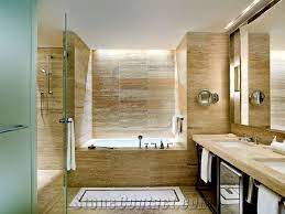 Do you think travertine bathroom design ideas appears great? Kutahya Beige Travertine Bathroom Design From Kazakhstan Stonecontact Com
